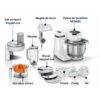 Robot de bucătărie planetar BOSCH Serie S2 MUMS2 MUMS2EW40, 700W (4 trepte), Bol inox 3.8l, Set de patiserie, Soft Start, Design compact, Control electronic al puterii, G4.4kg, Fully White