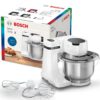 Robot de bucătărie planetar BOSCH Serie S2 MUMS2 MUMS2EW00, 700W (4 trepte), Bol inox 3.8l, Set de patiserie, Soft Start, Design compact, Control electronic al puterii, G4.4kg, Fully White