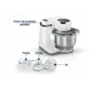 Robot de bucătărie planetar BOSCH Serie S2 MUMS2 MUMS2EW00, 700W (4 trepte), Bol inox 3.8l, Set de patiserie, Soft Start, Design compact, Control electronic al puterii, G4.4kg, Fully White
