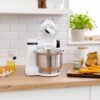 Robot de bucătărie planetar BOSCH Serie S2 MUMS2 MUMS2EW00, 700W (4 trepte), Bol inox 3.8l, Set de patiserie, Soft Start, Design compact, Control electronic al puterii, G4.4kg, Fully White
