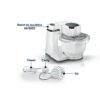 Robot de bucătărie planetar BOSCH Serie S2 MUMS2 MUMS2AW00, 700W (4 trepte), Bol plastic 3.8l, Set de patiserie, Soft Start, Design compact, Control electronic al puterii, G4.4kg, Fully White