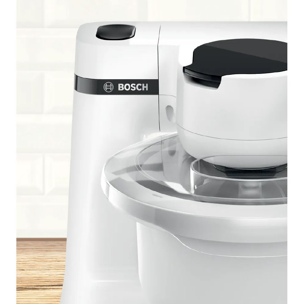 Robot de bucătărie planetar BOSCH Serie S2 MUMS2 MUMS2AW00, 700W (4 trepte), Bol plastic 3.8l, Set de patiserie, Soft Start, Design compact, Control electronic al puterii, G4.4kg, Fully White