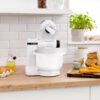 Robot de bucătărie planetar BOSCH Serie S2 MUMS2 MUMS2AW00, 700W (4 trepte), Bol plastic 3.8l, Set de patiserie, Soft Start, Design compact, Control electronic al puterii, G4.4kg, Fully White
