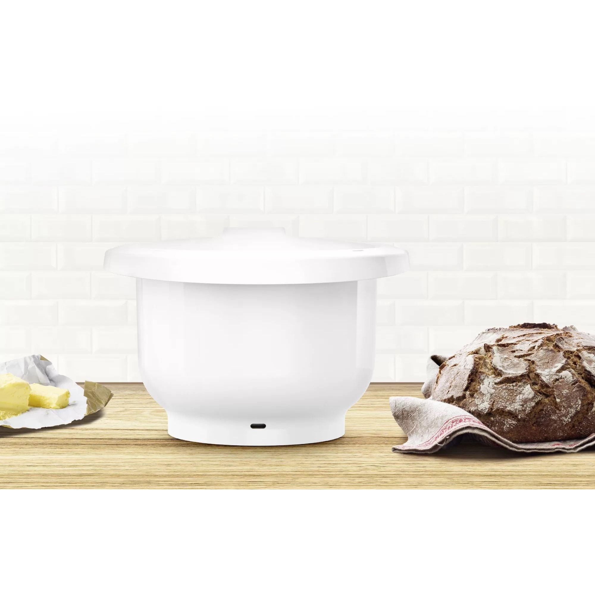 Robot de bucătărie planetar BOSCH Serie S2 MUMS2 MUMS2AW00, 700W (4 trepte), Bol plastic 3.8l, Set de patiserie, Soft Start, Design compact, Control electronic al puterii, G4.4kg, Fully White
