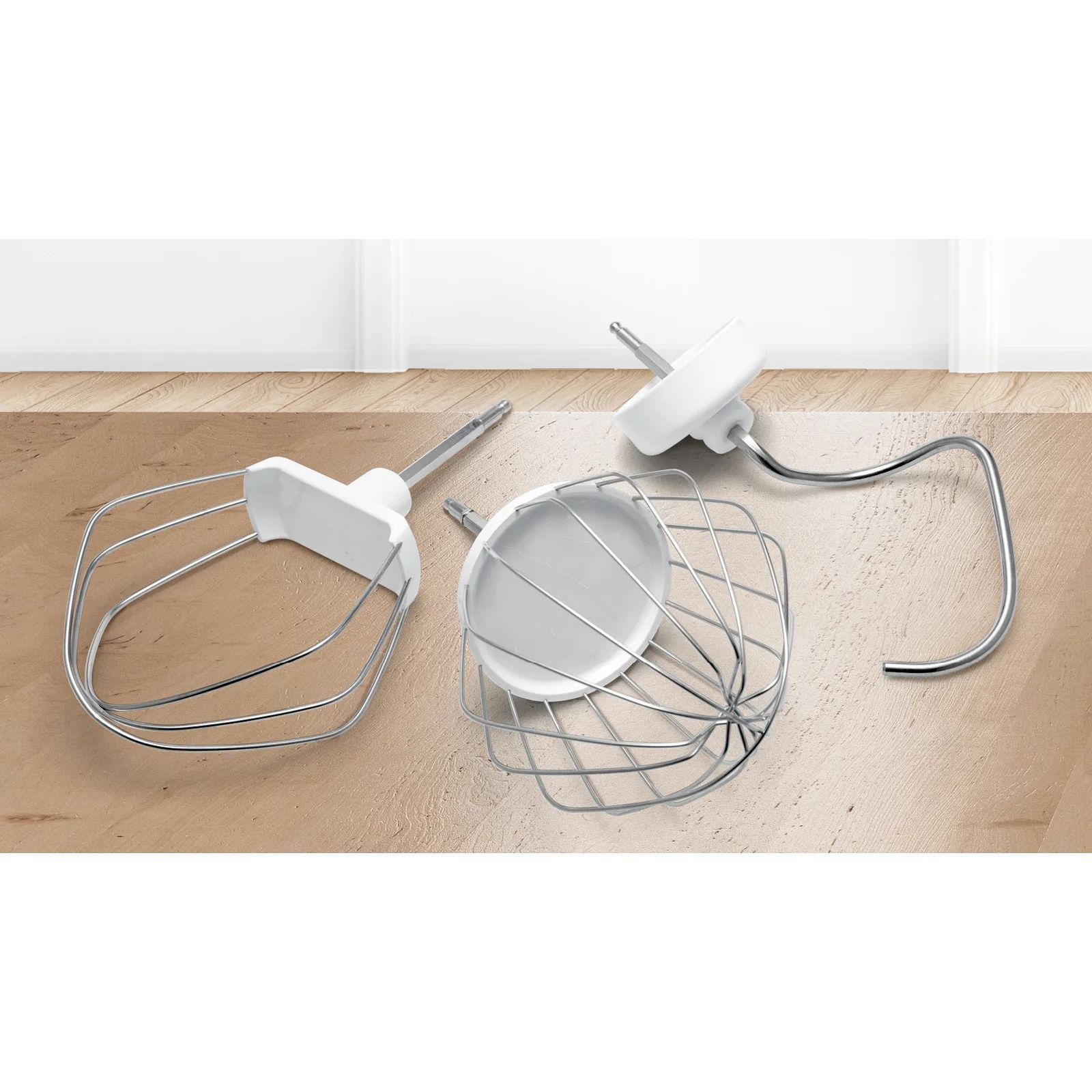 Robot de bucătărie planetar BOSCH Serie S2 MUMS2 MUMS2AW00, 700W (4 trepte), Bol plastic 3.8l, Set de patiserie, Soft Start, Design compact, Control electronic al puterii, G4.4kg, Fully White
