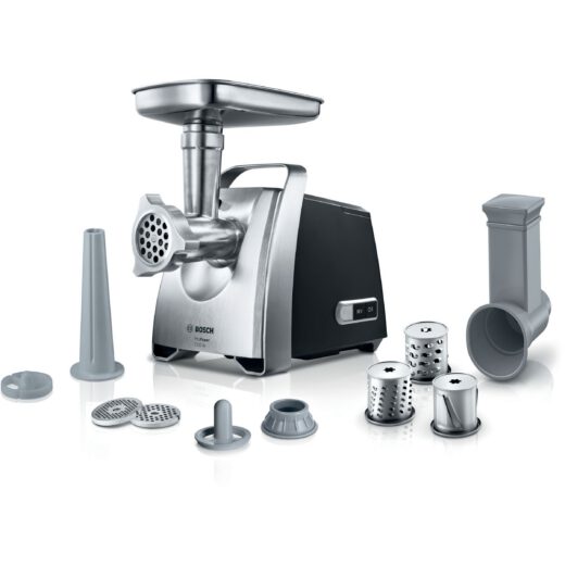 Mașină de tocat carne BOSCH ProPower MFW68640  800W  3 discuri incluse depozitabile (3mm  4.8mm  8mm)  4 3kg/min  10 funcții  Buton inversare  Pâlnie cârnați  Accesoriu Kebbe  Mâner  79dBA