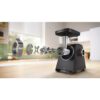 Mașină de tocat carne BOSCH Serie 4 MultiPower MFWS440B, Vârf 2000W (2 trepte și revers), Nominală 500W, 2.5kg/min, Răzătoare, Cârnați, Kebbe, Cuțit două tăișuri, Neagră