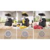 Mașină de tocat carne BOSCH Serie 4 MultiPower MFWS440B, Vârf 2000W (2 trepte și revers), Nominală 500W, 2.5kg/min, Răzătoare, Cârnați, Kebbe, Cuțit două tăișuri, Neagră