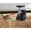Mașină de tocat carne BOSCH Serie 4 MultiPower MFWS440B, Vârf 2000W (2 trepte și revers), Nominală 500W, 2.5kg/min, Răzătoare, Cârnați, Kebbe, Cuțit două tăișuri, Neagră