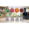 Mașină de tocat carne BOSCH Serie 4 MultiPower MFWS440B, Vârf 2000W (2 trepte și revers), Nominală 500W, 2.5kg/min, Răzătoare, Cârnați, Kebbe, Cuțit două tăișuri, Neagră