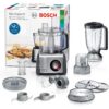 Robot de bucătărie BOSCH MultiTalent 8 MC812M844, 1250W, Oțel inoxidabil periat, 50 de funcţii, Bol XXL cu capacitate de 3,9 l, Viteză variabilă, Indicator LED și Funcție Impuls, Sistem SmartStorage, Negru