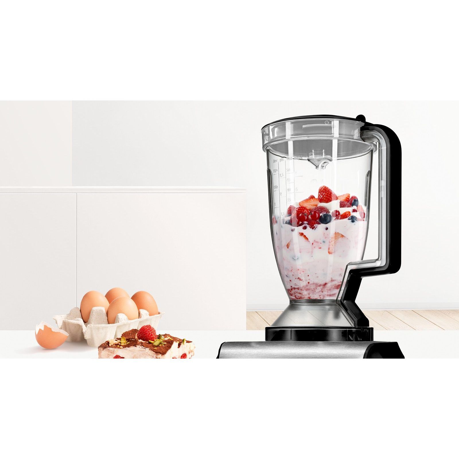 Robot de bucătărie BOSCH MultiTalent 8 MC812M844, 1250W, Oțel inoxidabil periat, 50 de funcţii, Bol XXL cu capacitate de 3,9 l, Viteză variabilă, Indicator LED și Funcție Impuls, Sistem SmartStorage, Negru