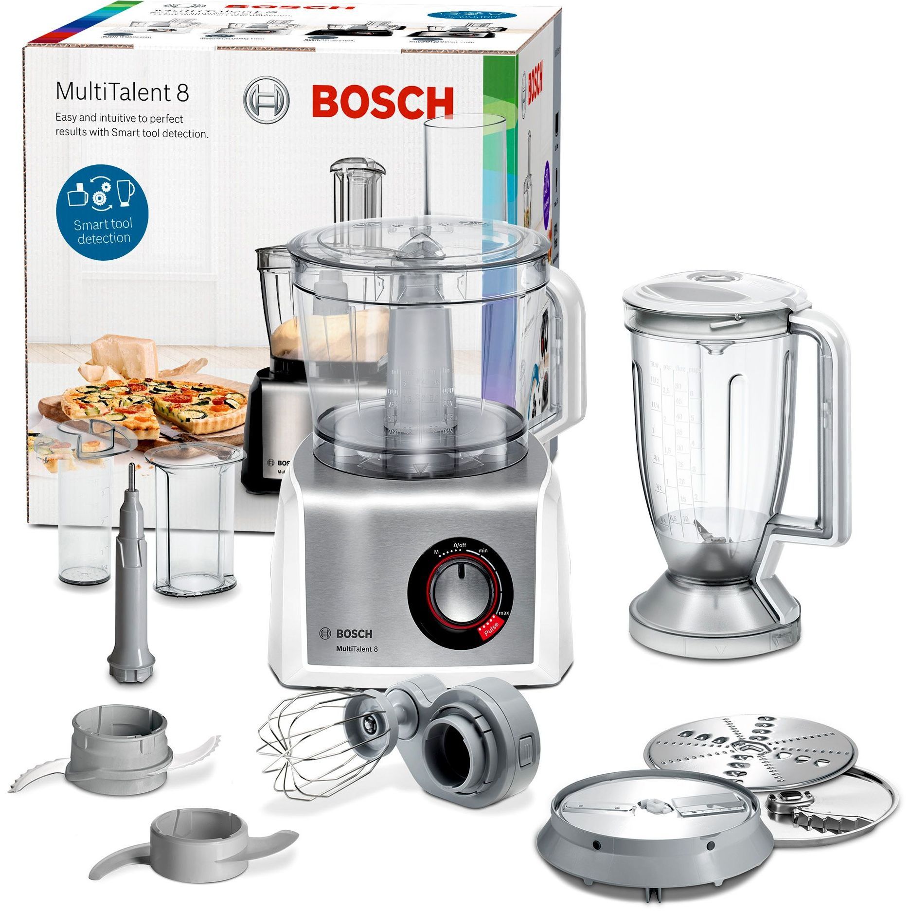 Robot de bucătărie BOSCH MultiTalent 8 MC812S814, 1250W, Brushed Stainless Steel