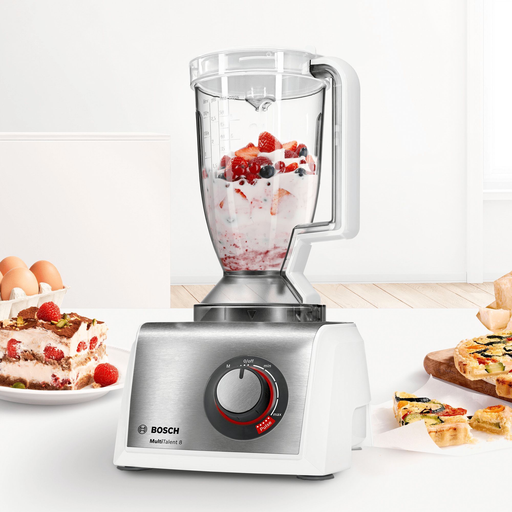 Robot de bucătărie BOSCH MultiTalent 8 MC812S814, 1250W, Brushed Stainless Steel
