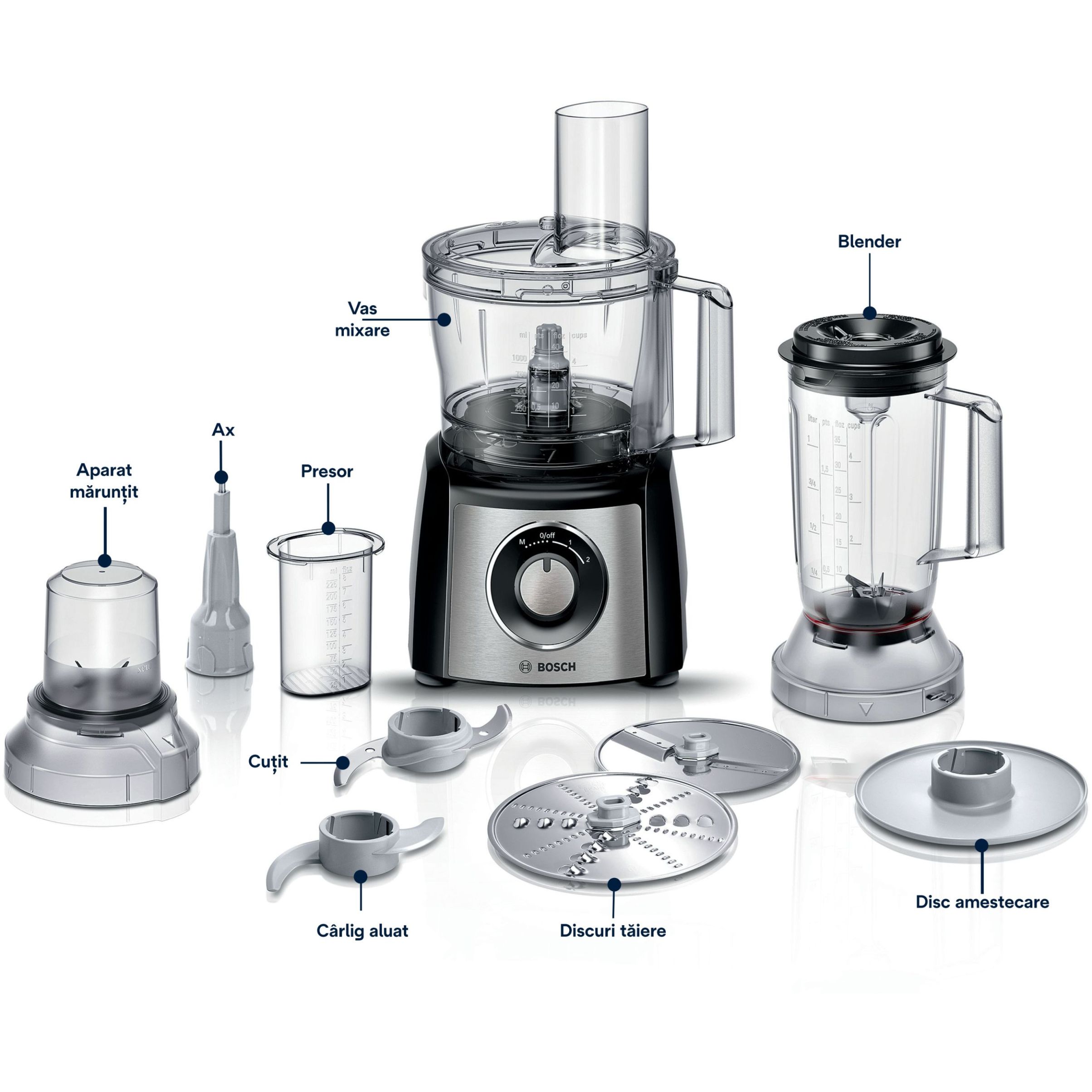 Robot de bucătărie BOSCH MultiTalent 3 MCM3501M, 800W, Brushed Stainless Steel