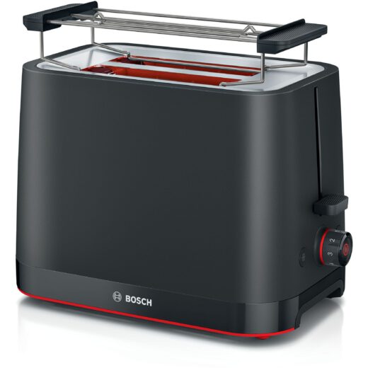 Prăjitor pâine compact BOSCH MyMoment TAT3M123  2 sloturi  Dezghețare  Încălzire  High Lift  Negru
