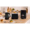 Prăjitor pâine compact BOSCH MyMoment TAT3M123, 2 sloturi, Dezghețare, Încălzire, High Lift, Negru
