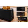 Prăjitor pâine compact BOSCH MyMoment TAT3M123, 2 sloturi, Dezghețare, Încălzire, High Lift, Negru
