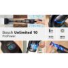 Aspirator vertical BOSCH Serie 10 Unlimited ProPower BCS1051POW, Acc. Li-Ion 5A 18V, Rezervor 0.4l, MicroClean, Filtru HEPA, 80dBA, Negru