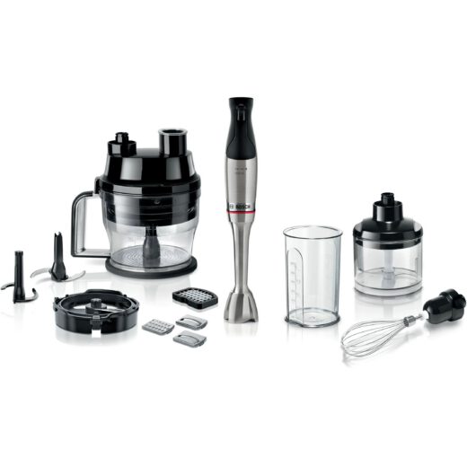 Blender de mână BOSCH Serie 6 ErgoMaster MSM6M8X1  1200W  Control dinamic al vitezei  Ambreiaj ceramic durabil  Funcție impuls  Sistem EasyClick  Stainless Steel