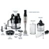 Blender de mână BOSCH Serie 6 ErgoMaster MSM6M8X1, 1200W, Control dinamic al vitezei, Ambreiaj ceramic durabil, Funcție impuls, Sistem EasyClick, Stainless Steel