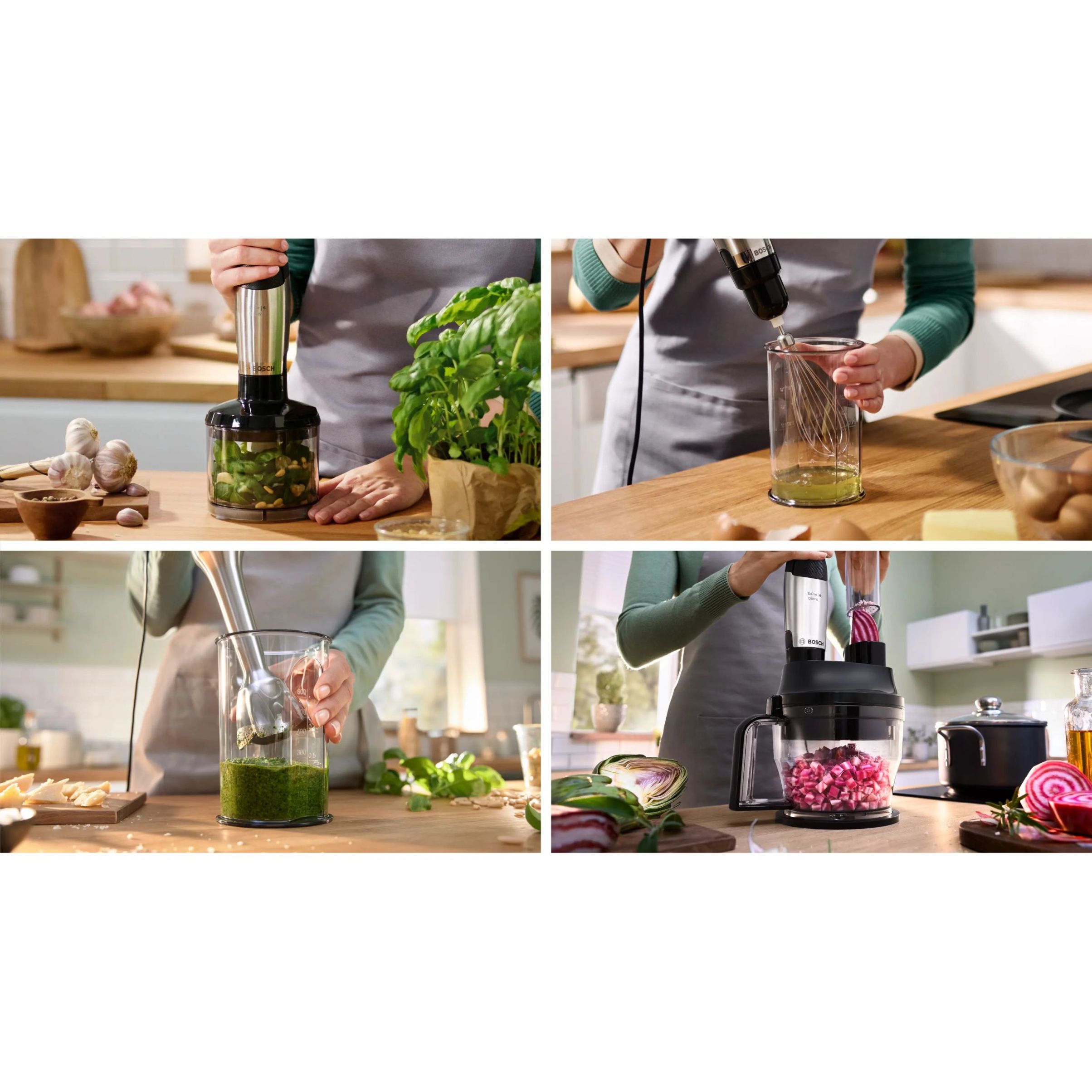 Blender de mână BOSCH Serie 6 ErgoMaster MSM6M8X1, 1200W, Control dinamic al vitezei, Ambreiaj ceramic durabil, Funcție impuls, Sistem EasyClick, Stainless Steel
