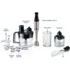 Blender de mână BOSCH Serie 6 ErgoMaster MSM6M871, 1200W, Inox