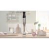 Blender de mână BOSCH Serie 6 ErgoMaster MSM6M821, 1200W (variabilă), Cuțit 4 lame QuattroBlade System Pro, Tocător 500ml, Tel, Pahar, Cuplă ceramică, AntiSplash, Mâner SoftGrip, C1.4m, Stainless Steel