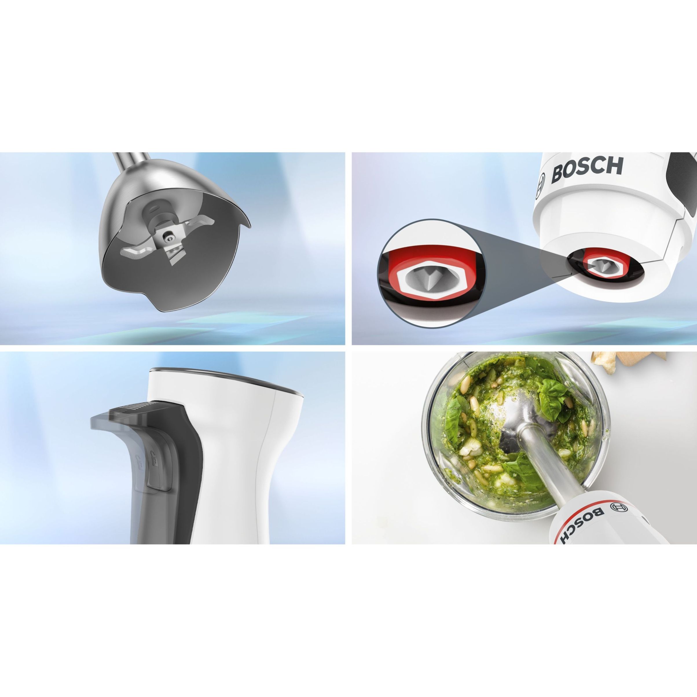 Blender de mână BOSCH Serie 4 ErgoMaster MSM4W210, 600W, Alb