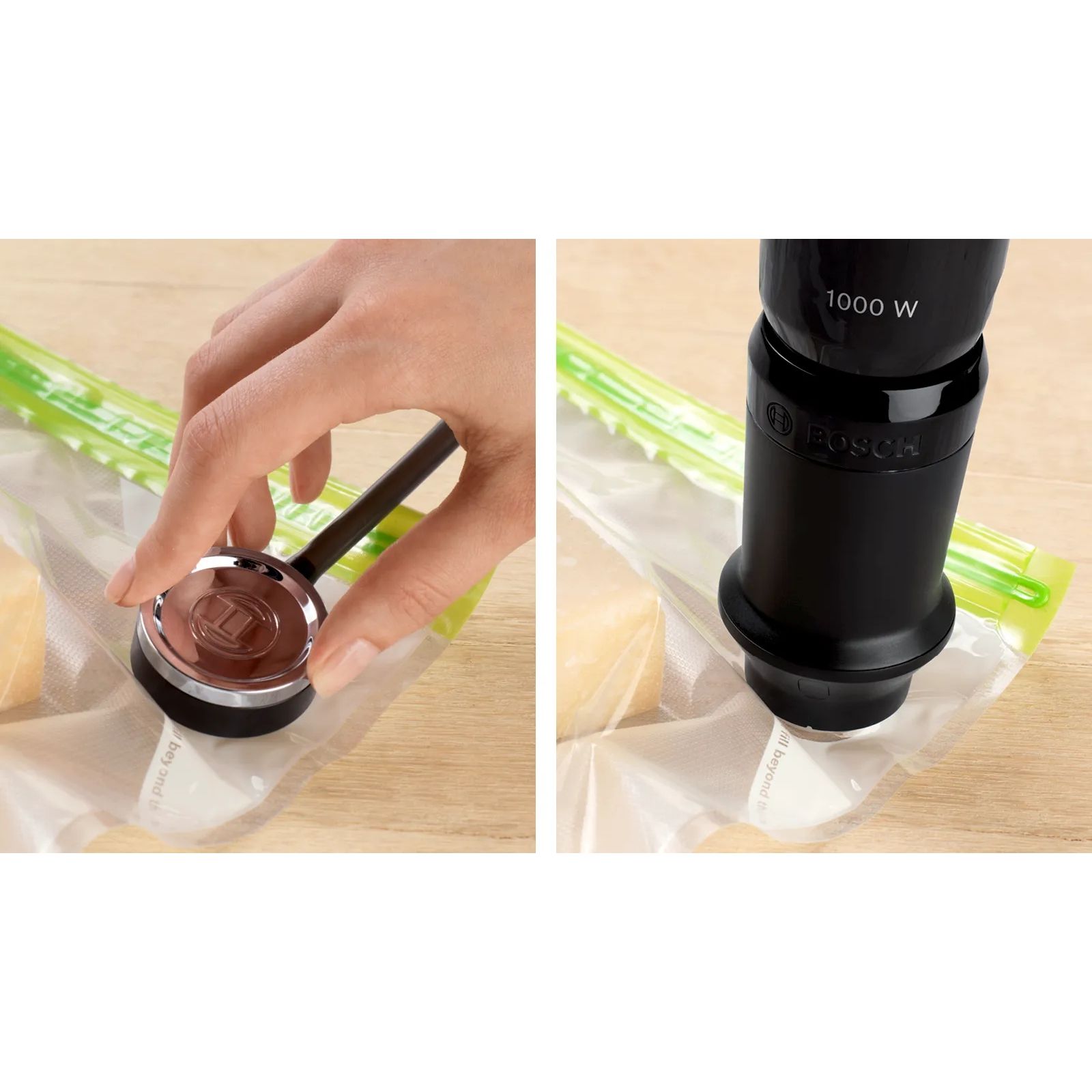 Set accesorii BOSCH Vacuum MSZV1FS1 – 17006932, Pompă albă, Caserolă Tritan cu tăviță scurgere, Cadran salvare dată, Interval -18~85°C, Microunde nu mai mult de 90s la 900W, 6 pungi reutilizabile, Făr