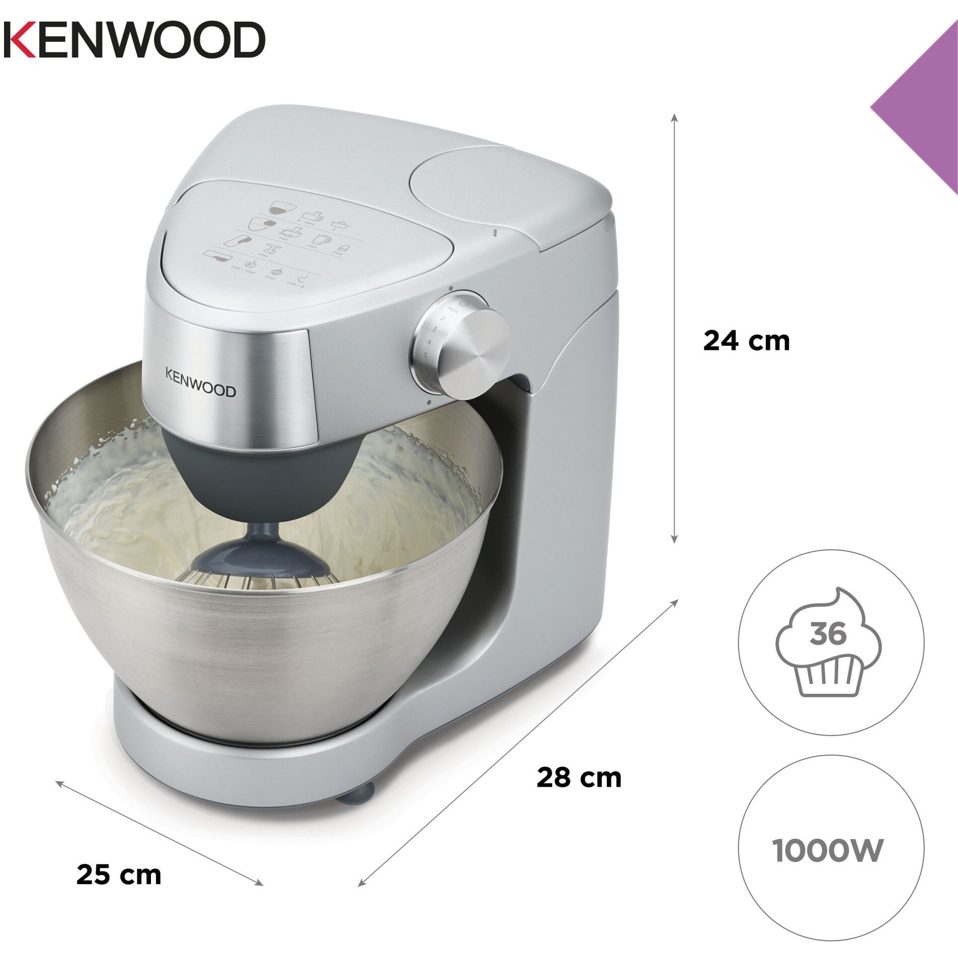 Robot de bucătărie KENWOOD Prospero+ KHC29A.M0SI – 0W20010118, 1000W, Vas 4.3L, Argintiu