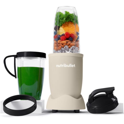 Blender nutribullet Pro Mineral NB907MASN - 0C22300161, 900W, Lamă de extracție, Cană Colossal de 900ml, Amestecare uniformă, Design simplu și compact, Ușor de curățat, Fără BPA, Matte Sand