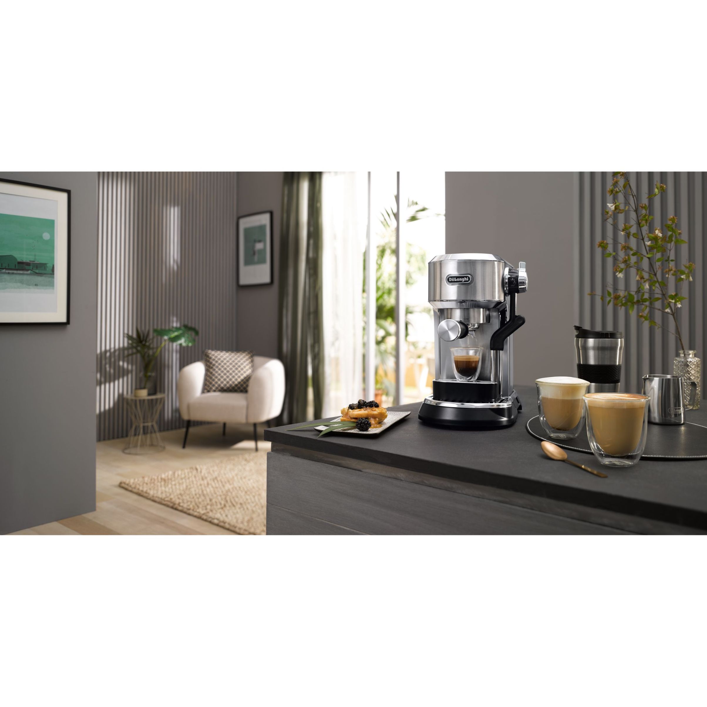 Espressor manual cu pompă De’Longhi Dedica Maestro Plus EC950.M – 0132106249  Shiny Metal