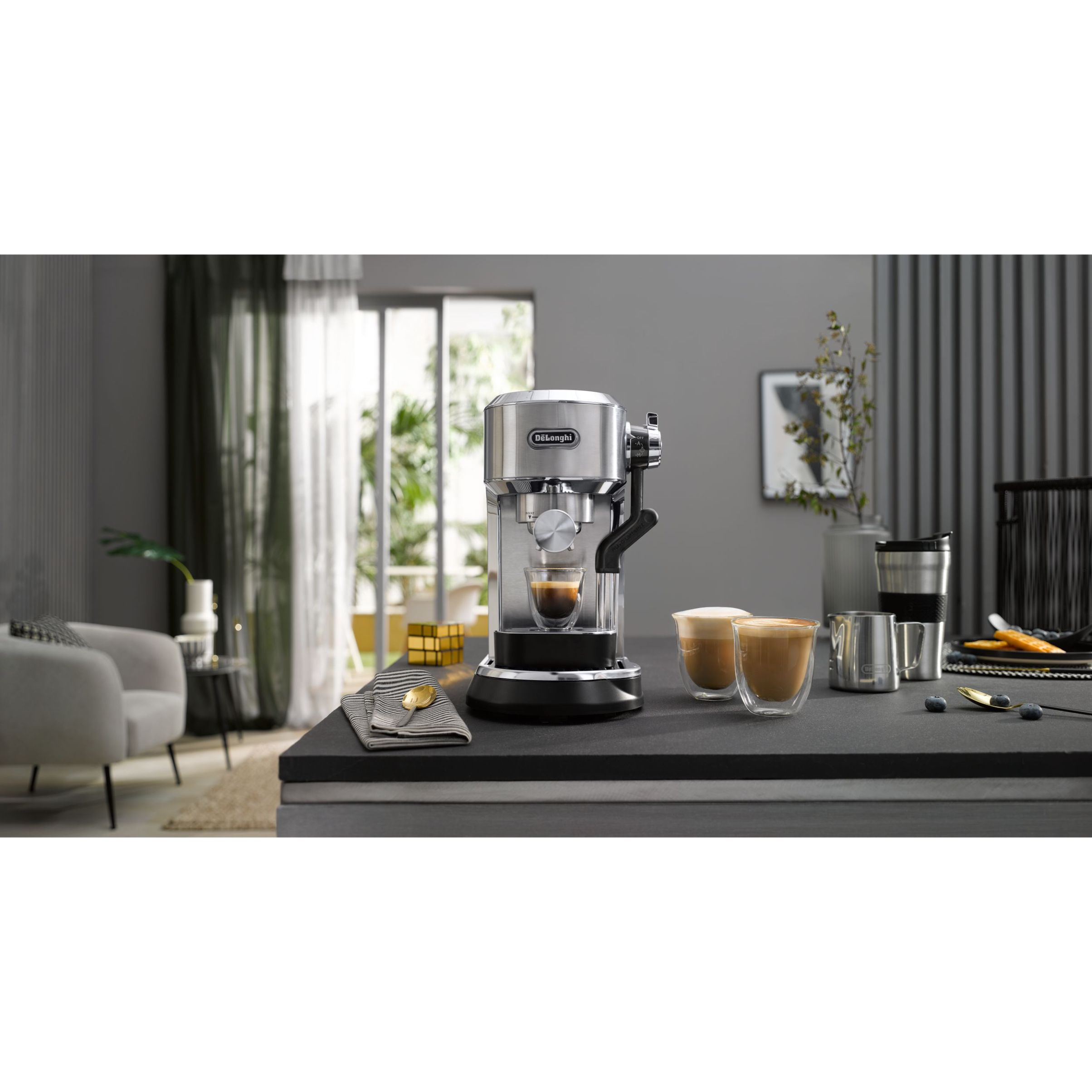 Espressor manual cu pompă De’Longhi Dedica Maestro Plus EC950.M – 0132106249  Shiny Metal