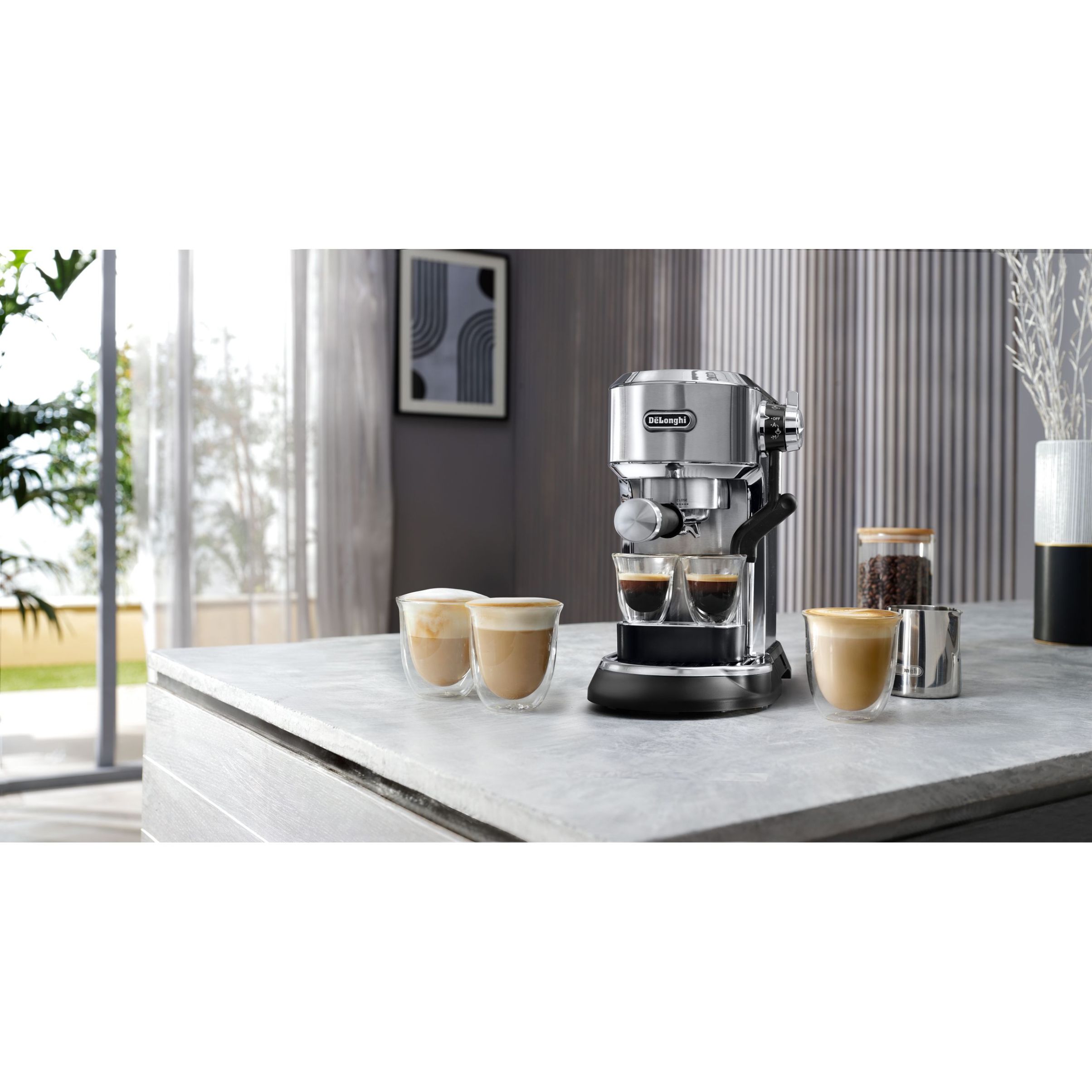 Espressor manual cu pompă De’Longhi Dedica Maestro Plus EC950.M – 0132106249  Shiny Metal