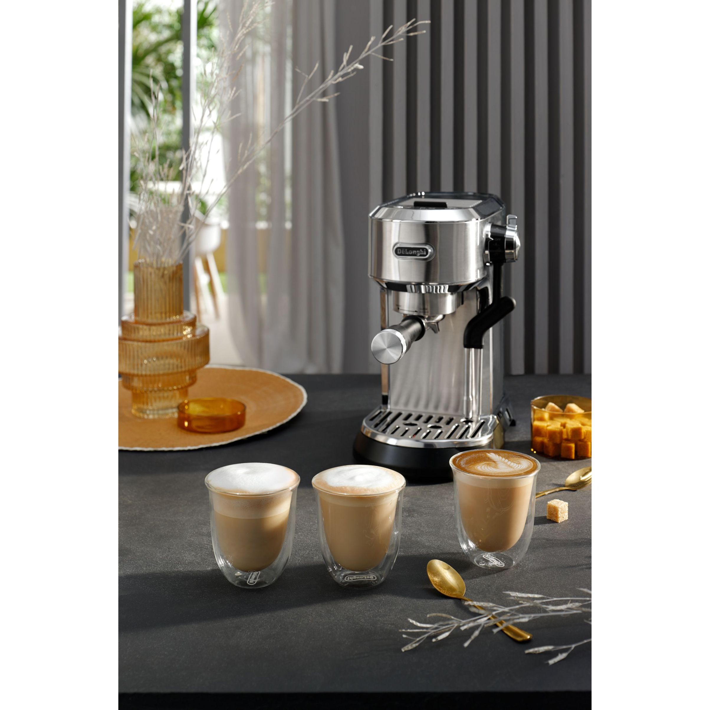 Espressor manual cu pompă De’Longhi Dedica Maestro Plus EC950.M – 0132106249  Shiny Metal