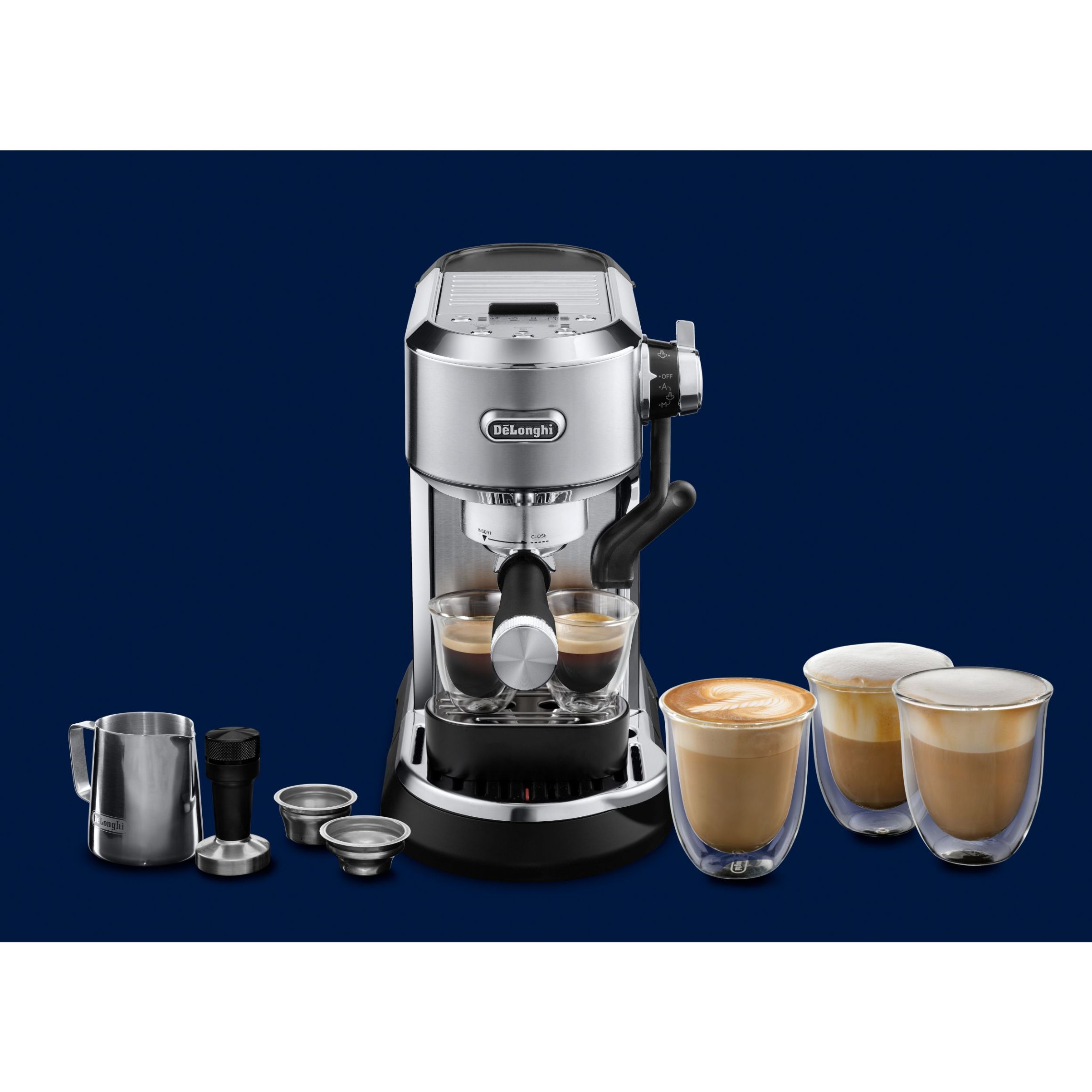 Espressor manual cu pompă De’Longhi Dedica Maestro Plus EC950.M – 0132106249  Shiny Metal
