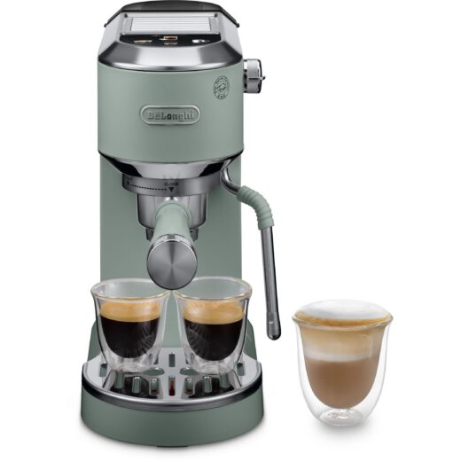 Espressor manual De'Longhi Dedica Duo EC890.GR - 0132106345,15 bari, 1450W, Rezervor apă 1.1l, Green