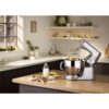 Robot de bucătărie planetar KENWOOD Titanium Chef Baker XL KVL85.124SI – 0W20011385, 1200W, 2 vase (7l/5l), Cântar integrat, Blender, Silver