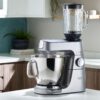 Robot de bucătărie planetar KENWOOD Titanium Chef Baker XL KVL85.124SI – 0W20011385, 1200W, 2 vase (7l/5l), Cântar integrat, Blender, Silver