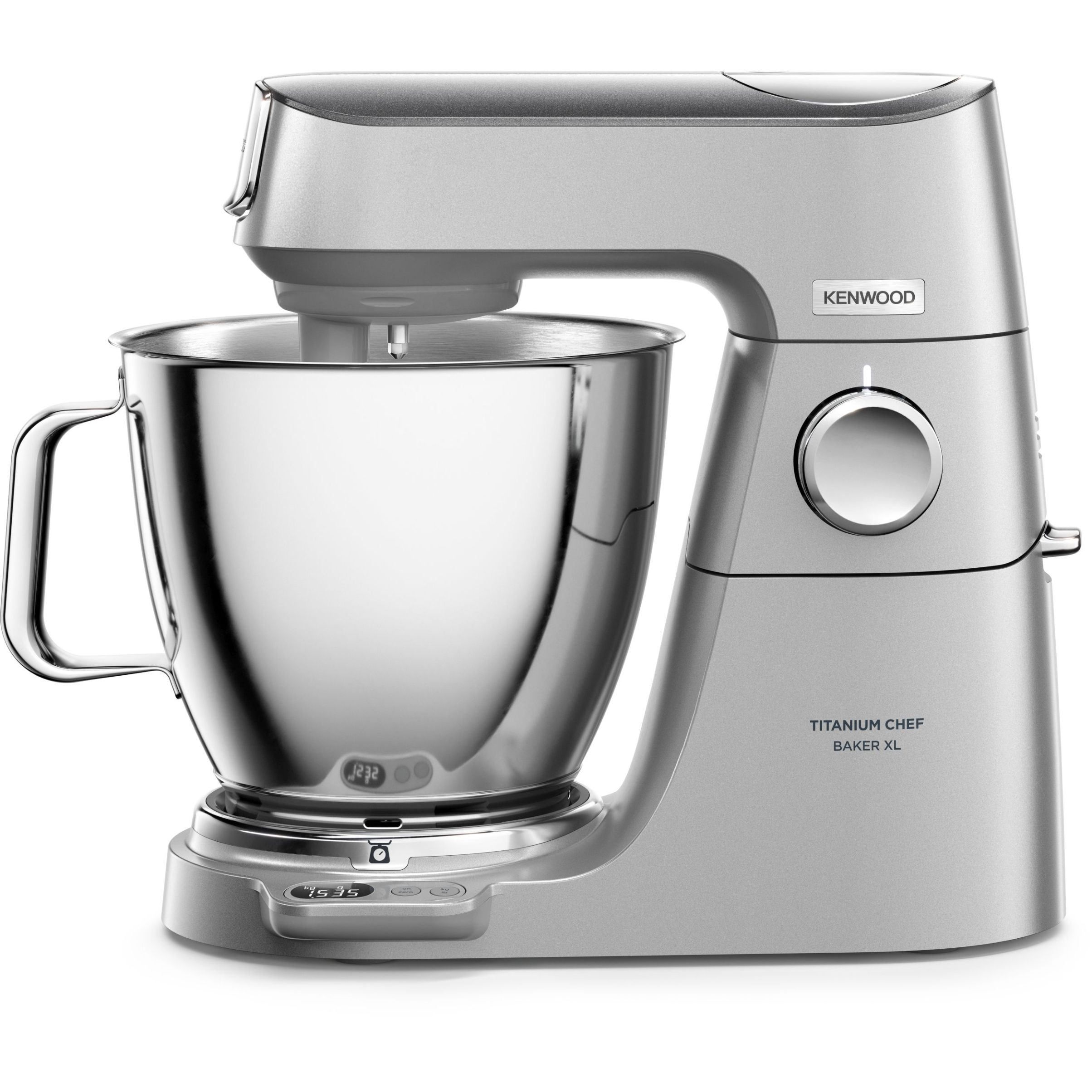 Robot de bucătărie planetar KENWOOD Titanium Chef Baker XL KVL85.004SI – 0W20011377, 1200W, 2 vase (7l/5l), Cântar integrat, G11.50kg, Silver
