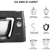 Robot de bucătărie planetar KENWOOD Titanium Chef Baker XL Black Autograph Collection KVL85.004BK – 0W20011466, 1200W, 2 vase (7l/5l), Cântar integrat, G11.50kg, Black