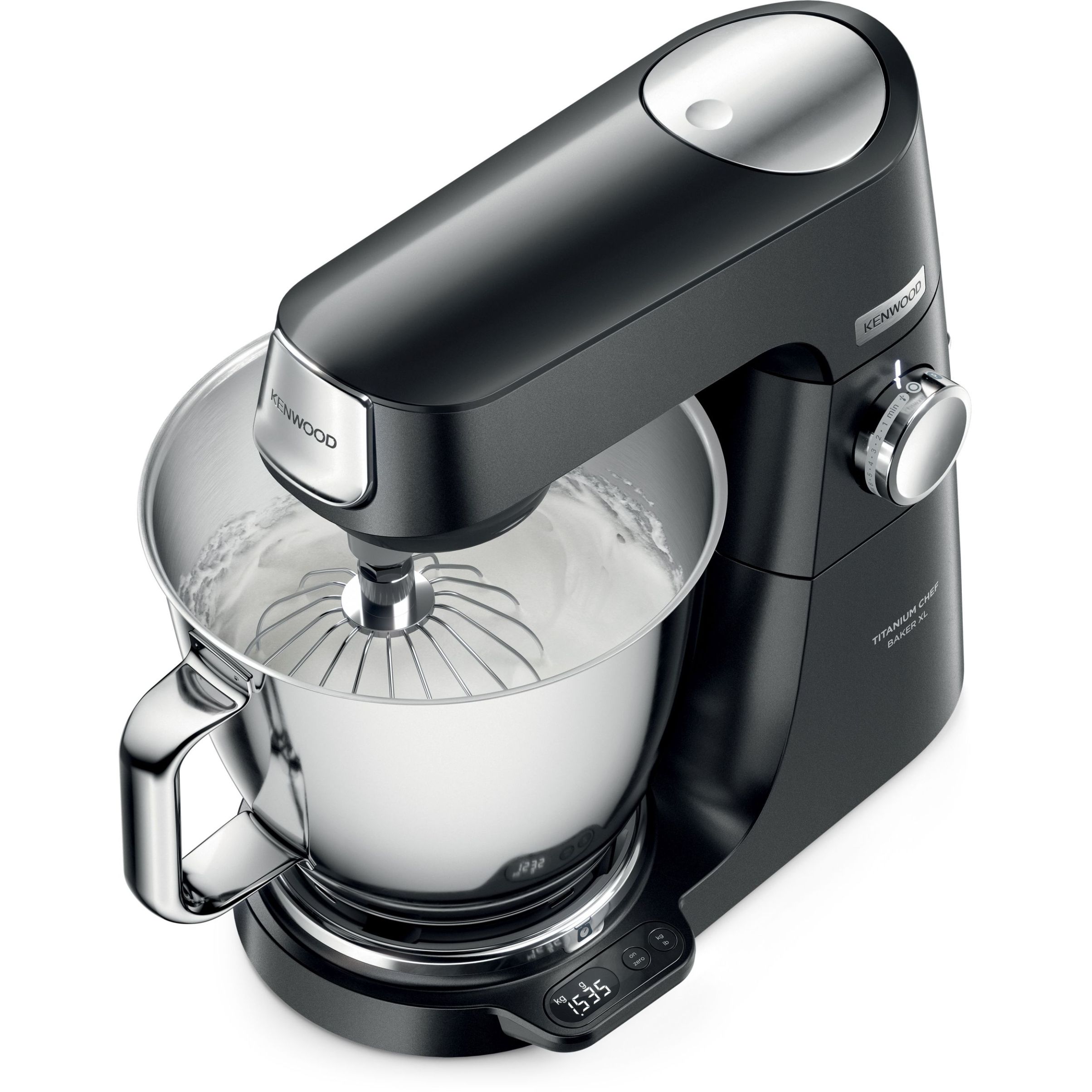 Robot de bucătărie planetar KENWOOD Titanium Chef Baker XL Black Autograph Collection KVL85.004BK – 0W20011466, 1200W, 2 vase (7l/5l), Cântar integrat, G11.50kg, Black