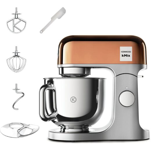 Robot de bucătărie planetar KENWOOD kMix Special Edition KMX760AGD – 0W20011395  1000W (6 trepte și Turbo)  Vas inox 5l  Set patiserie (tel 16 brațe  cârlig  paletă K)  G9.3kg  Rose Gold