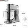 Robot de bucătărie planetar KENWOOD kMix Special Edition KMX760ACH – 0W20011397, 1000W (6 trepte și Turbo), Vas inox 5l, Set patiserie (tel 16 brațe, cârlig, paletă K), G9.3kg, Chrome