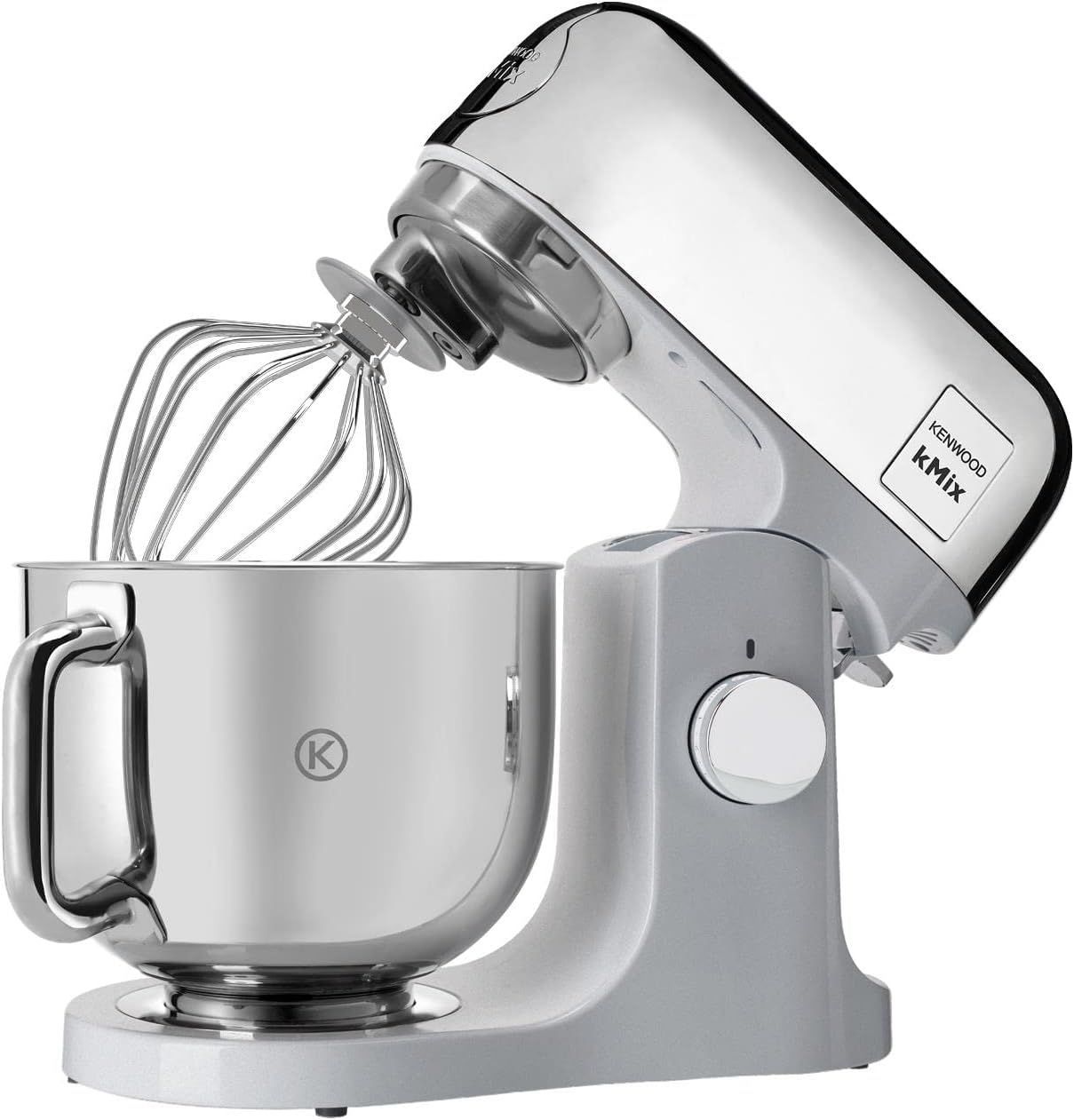 Robot de bucătărie planetar KENWOOD kMix Special Edition KMX760ACH – 0W20011397, 1000W (6 trepte și Turbo), Vas inox 5l, Set patiserie (tel 16 brațe, cârlig, paletă K), G9.3kg, Chrome