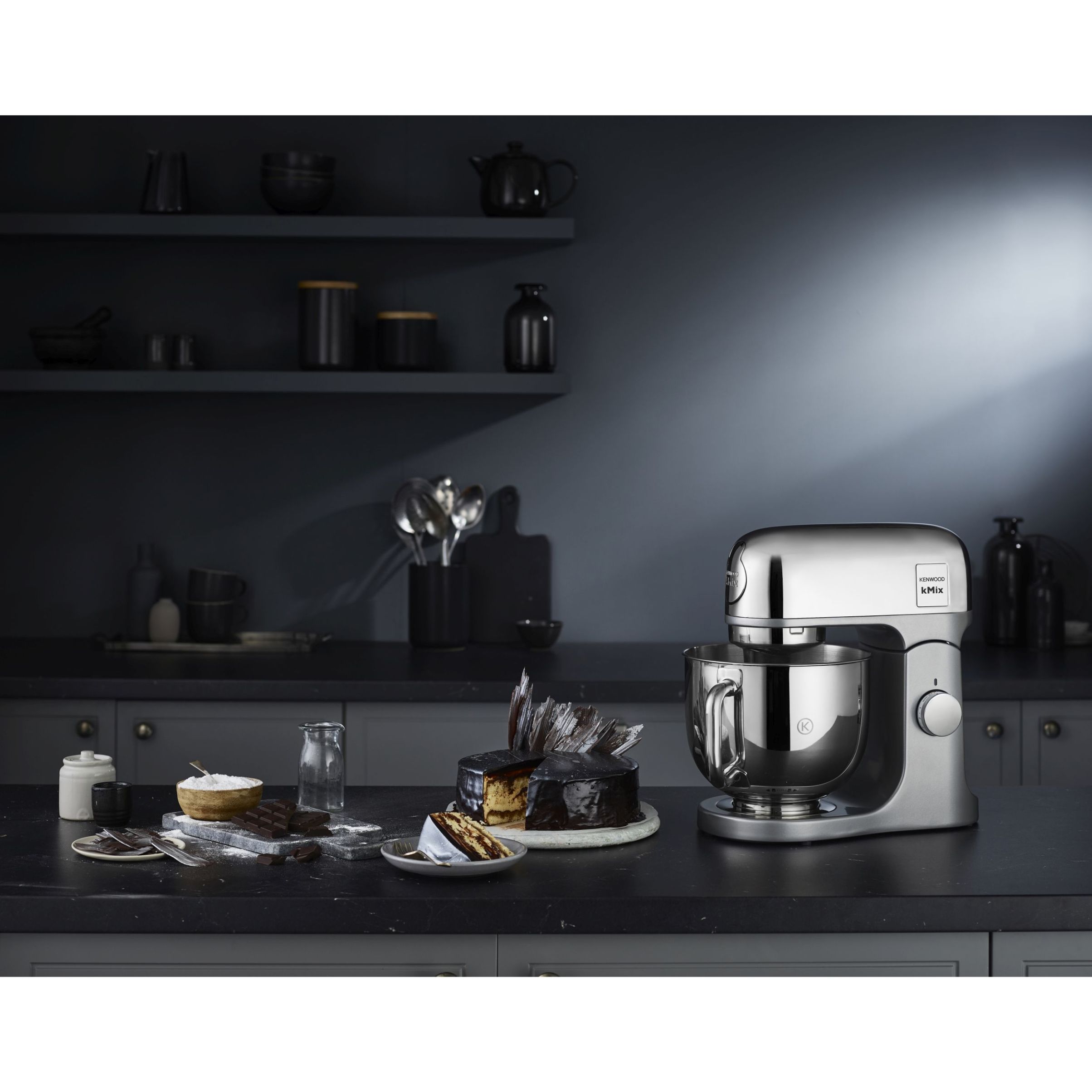 Robot de bucătărie planetar KENWOOD kMix Special Edition KMX760ACH – 0W20011397, 1000W (6 trepte și Turbo), Vas inox 5l, Set patiserie (tel 16 brațe, cârlig, paletă K), G9.3kg, Chrome