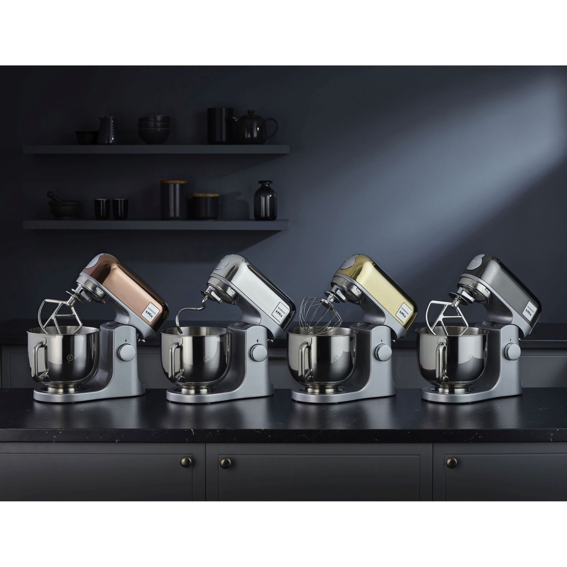 Robot de bucătărie planetar KENWOOD kMix Special Edition KMX760ACH – 0W20011397, 1000W (6 trepte și Turbo), Vas inox 5l, Set patiserie (tel 16 brațe, cârlig, paletă K), G9.3kg, Chrome