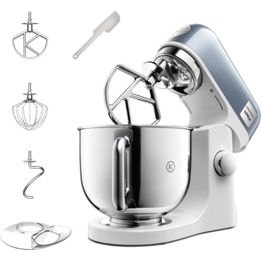 Robot de bucătărie planetar KENWOOD kMix Special Edition KMX760ABL – 0W20011441  1000W (6 trepte și Turbo)  Vas inox 5l  Set patiserie (tel 16 brațe  cârlig  paletă K)  G9.3kg  Juniper Blue