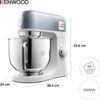 Robot de bucătărie planetar KENWOOD kMix Special Edition KMX760ABL – 0W20011441, 1000W (6 trepte și Turbo), Vas inox 5l, Set patiserie (tel 16 brațe, cârlig, paletă K), G9.3kg, Juniper Blue